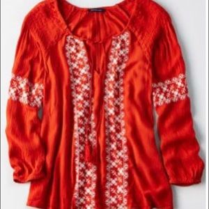 Red American Eagle Blouse